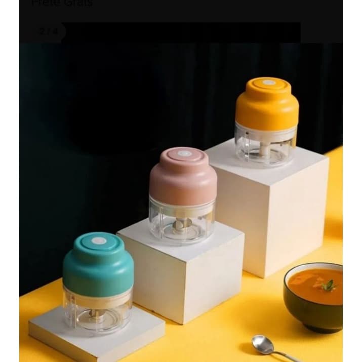 Mini Processador Triturador Moedor Elétrico Recarregável Cabo Usb, Cozinha, Alho, Legumes