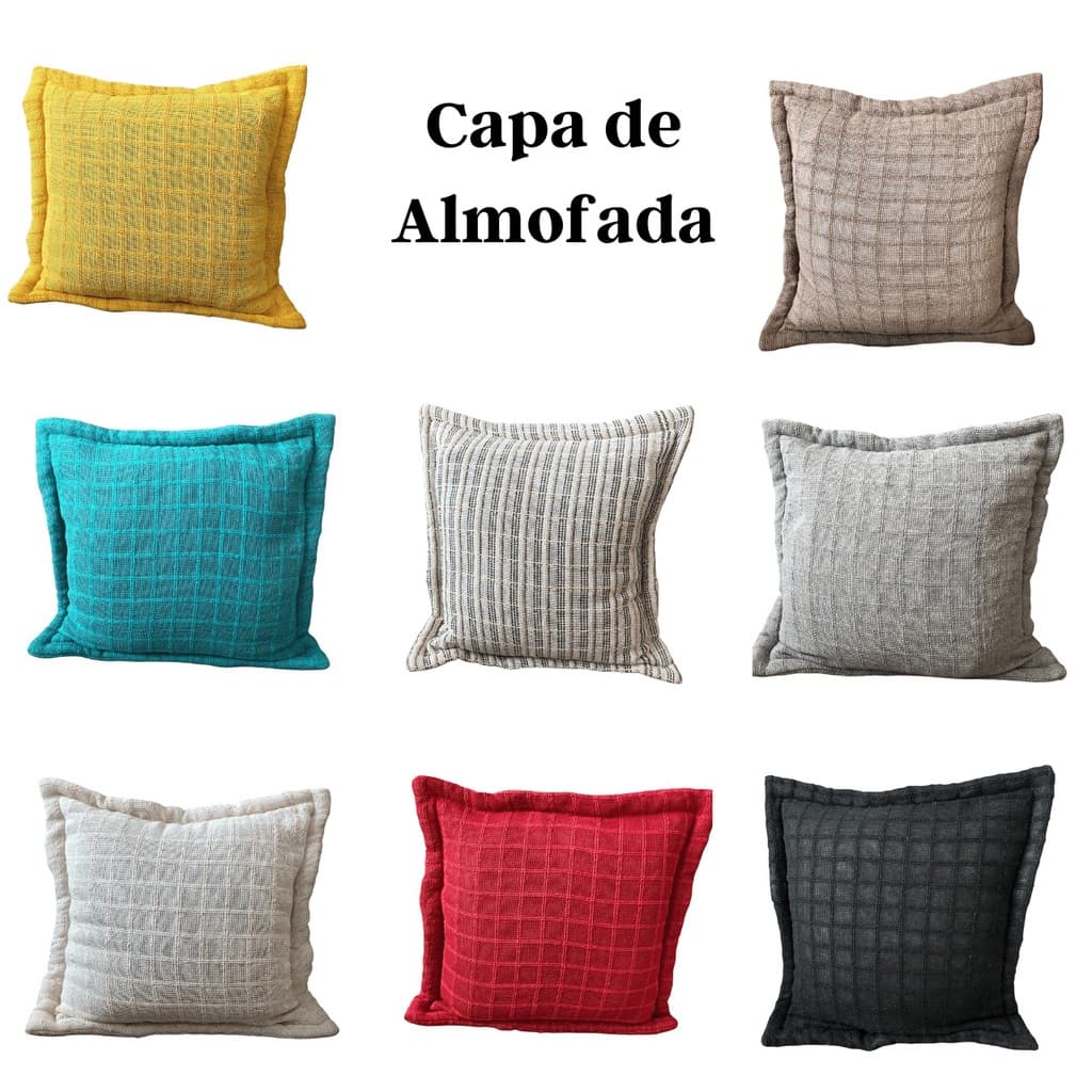 Capa De Almofada 100% Algodão 0,45 cm x 45 cm Tear Mineiro Artesanal