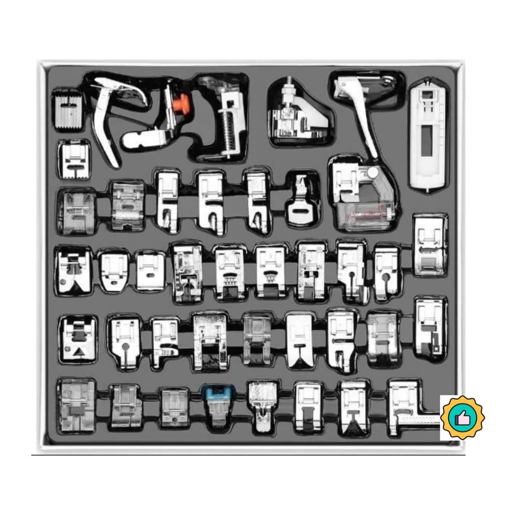 Pé Calcador Sapata Kit 42 Peças Pezinho  para Maquinas Costura Domésticas Multifuncional Lanmax