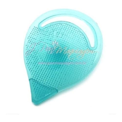 Esponja Turquesa De Silicone Para Limpeza Facial
