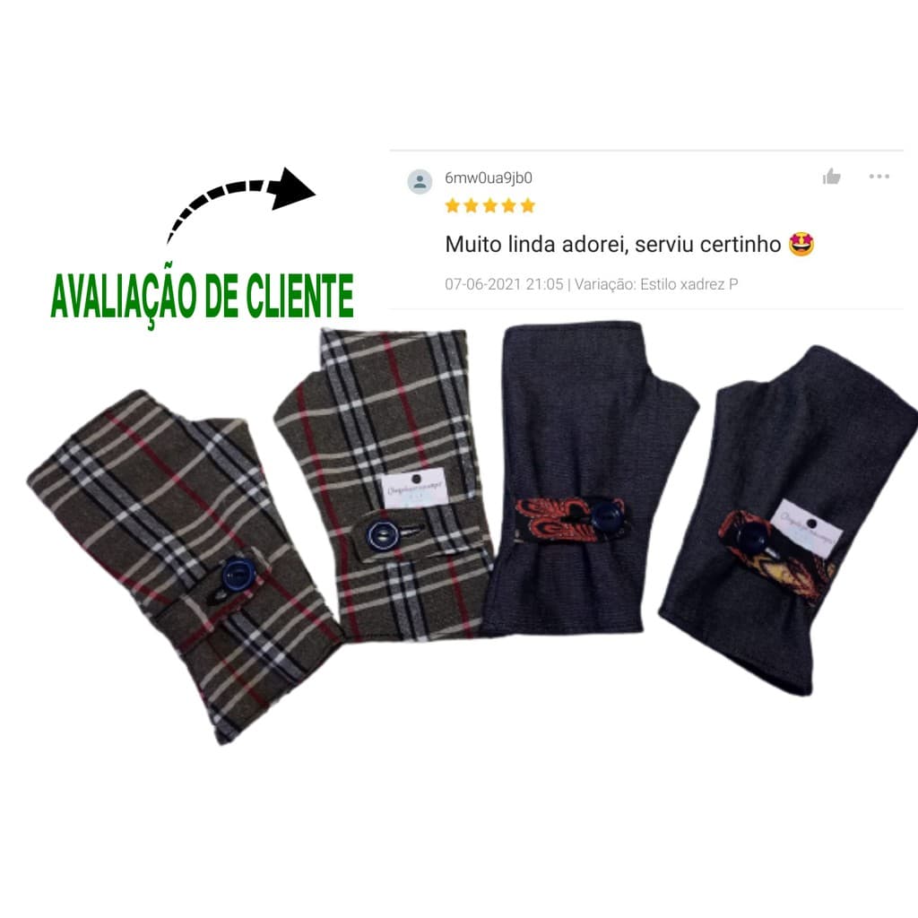 Luvas Feminina sem Dedo de Inverno Frio Forrada Adulto