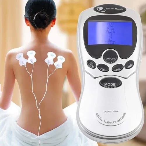 Aparelho Massagem Fisioterapia Acupuntura Tens & Fes Portátil Choque Pulso Eletrico Pratico Para Alivio De Dores Na Coluna E Corpo