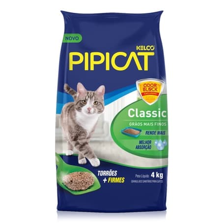 Kit 3 Areia Higiênica Pipicat Classic para Gatos 4kg