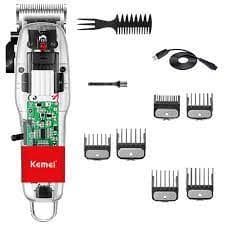 Kemei ng208 profissional sem fio máquina de cortar cabelo para homens bateria de lítio aparador elétrico recarregável
