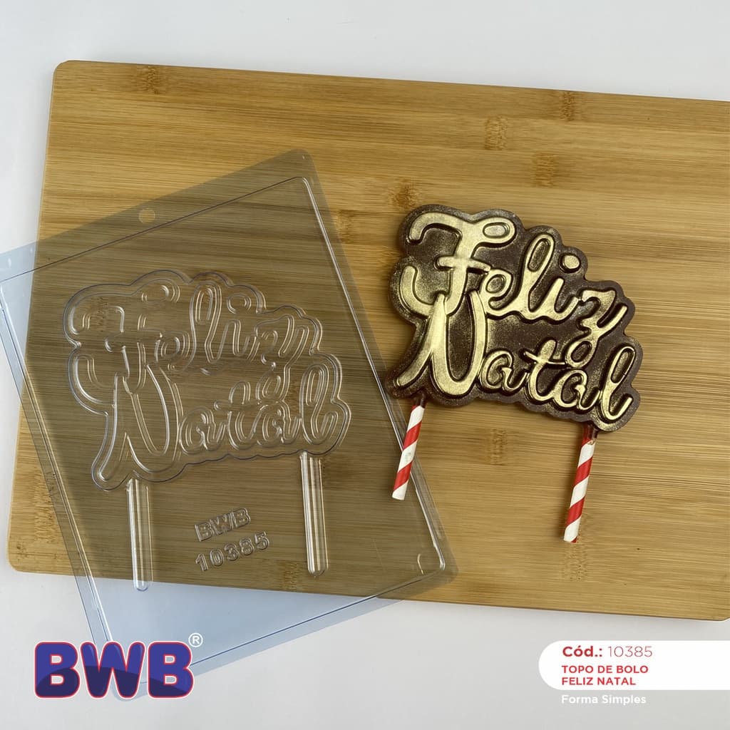 Forma de Acetato 03 UNIDADES Topo de Bolo Feliz Natal Cód.10385 BWB
