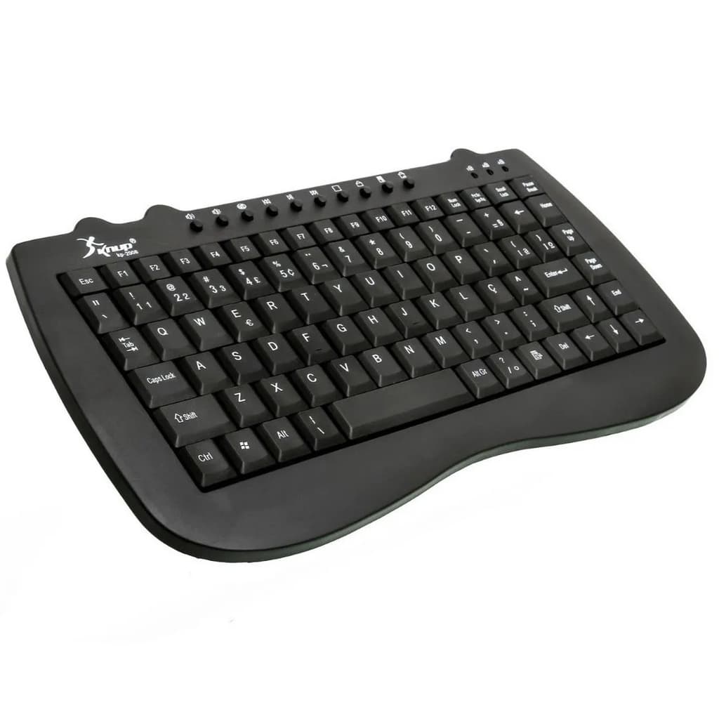 Mini Teclado com Cabo USB Multimidia Padrão ABNT2 Preto