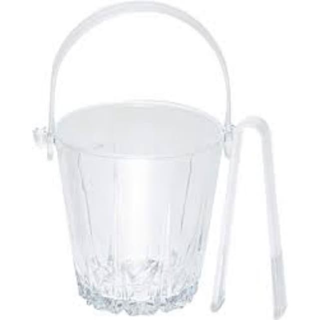 Balde para Gelo de Cristal com Alça e Pinça Plástica 800ml - Lyor