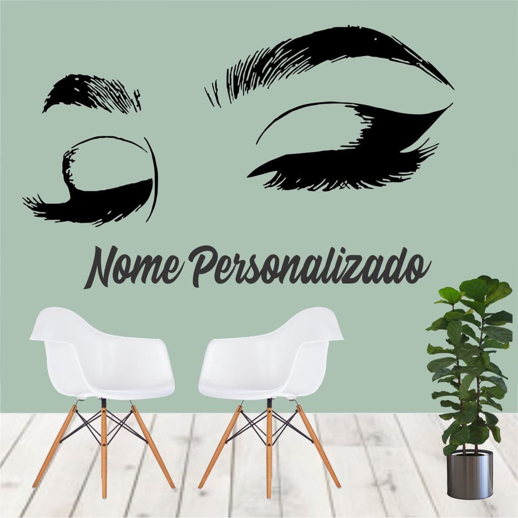 Adesivo Decorativo Sobrancelha Micropigmentaçao + Nome Personalizado