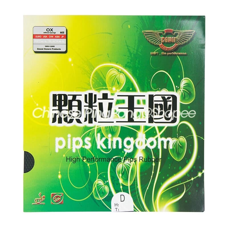DAWEI 388D-1 Tubos De Borracha De Mesa De Tênis Reino Original Ping Pong TOPSHEET OX Sem Esponja