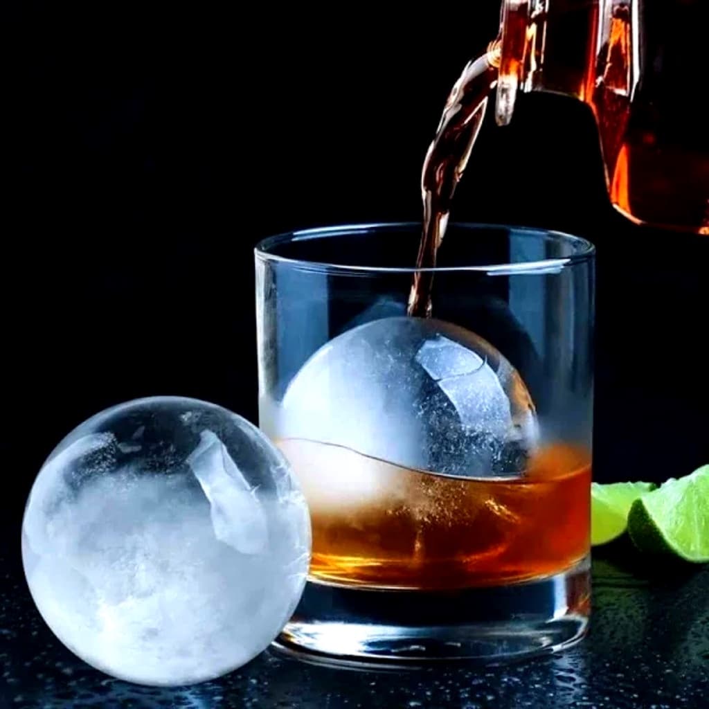 Forma De Gelo Redonda Esférica Grande Bola Esfera Bebida Whisky Bar