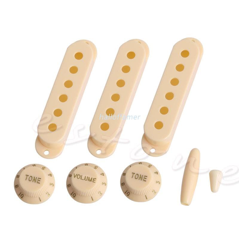 8pcs SSS Pickup Tone Knob Tip Set For Electric Guitar Cream