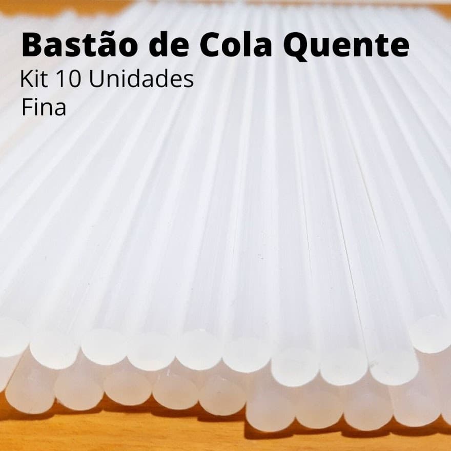 Bastão Cola Quente Fina 10 Unidades Papelaria/ Material escolar/ Pistola de Cola Quente/ Rendicola