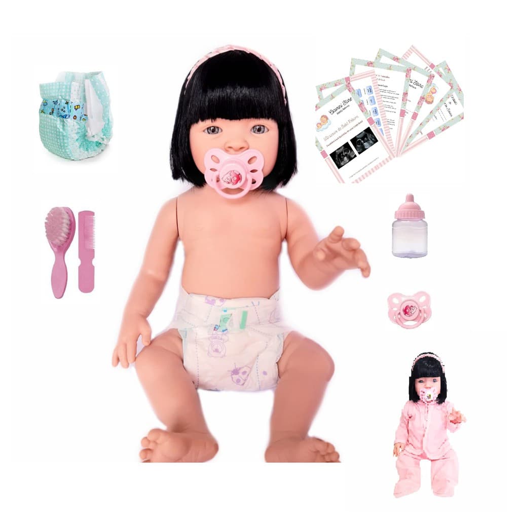 Bebê Reborn 100% Silicone Pode dar Banho Promoção 16 Acessórios