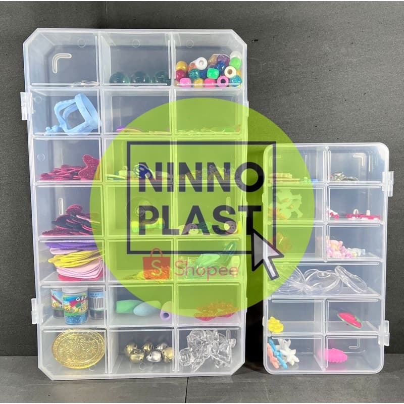 Kit. 1 Caixa 21 Divisões + 1 Caixa 11 Divisões Transparente