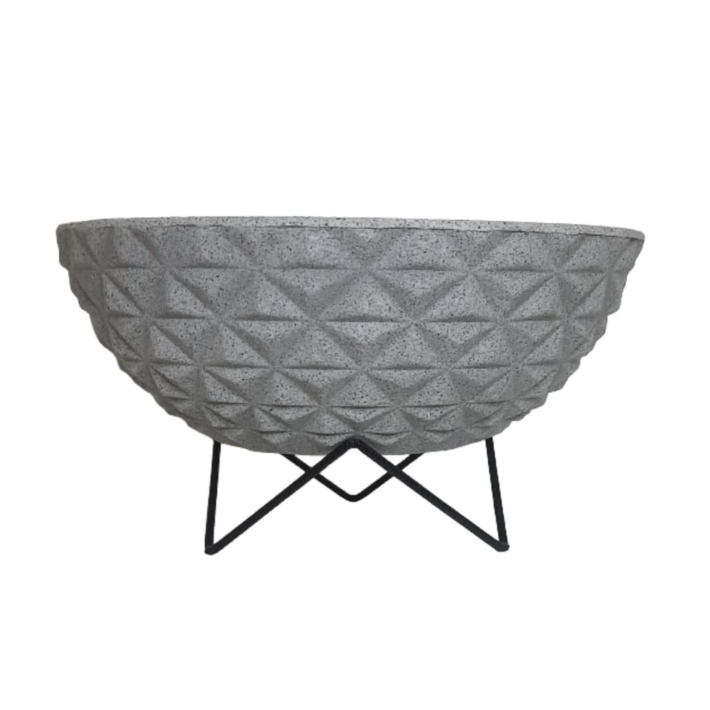Vaso de planta bacia diamante em polietileno 33x12cm com suporte