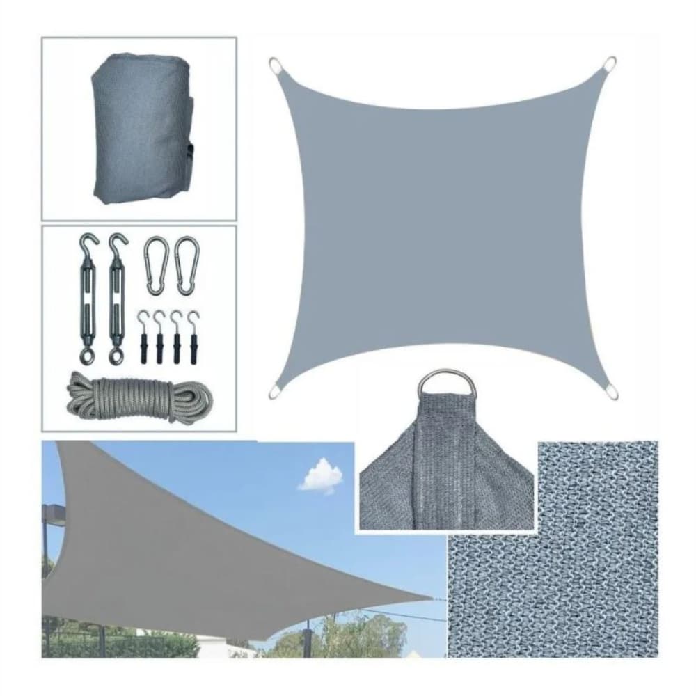 Tela Toldo Sombreamento Solar 6x4m Cinza Com Kit Instalacao