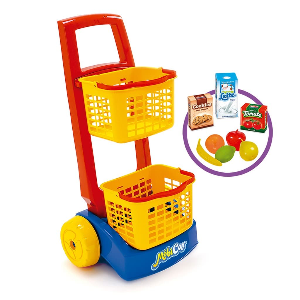 Mobi Car Compras Com Acessórios Carrinho De Mercado Infantil - Usual Brinquedos - 264