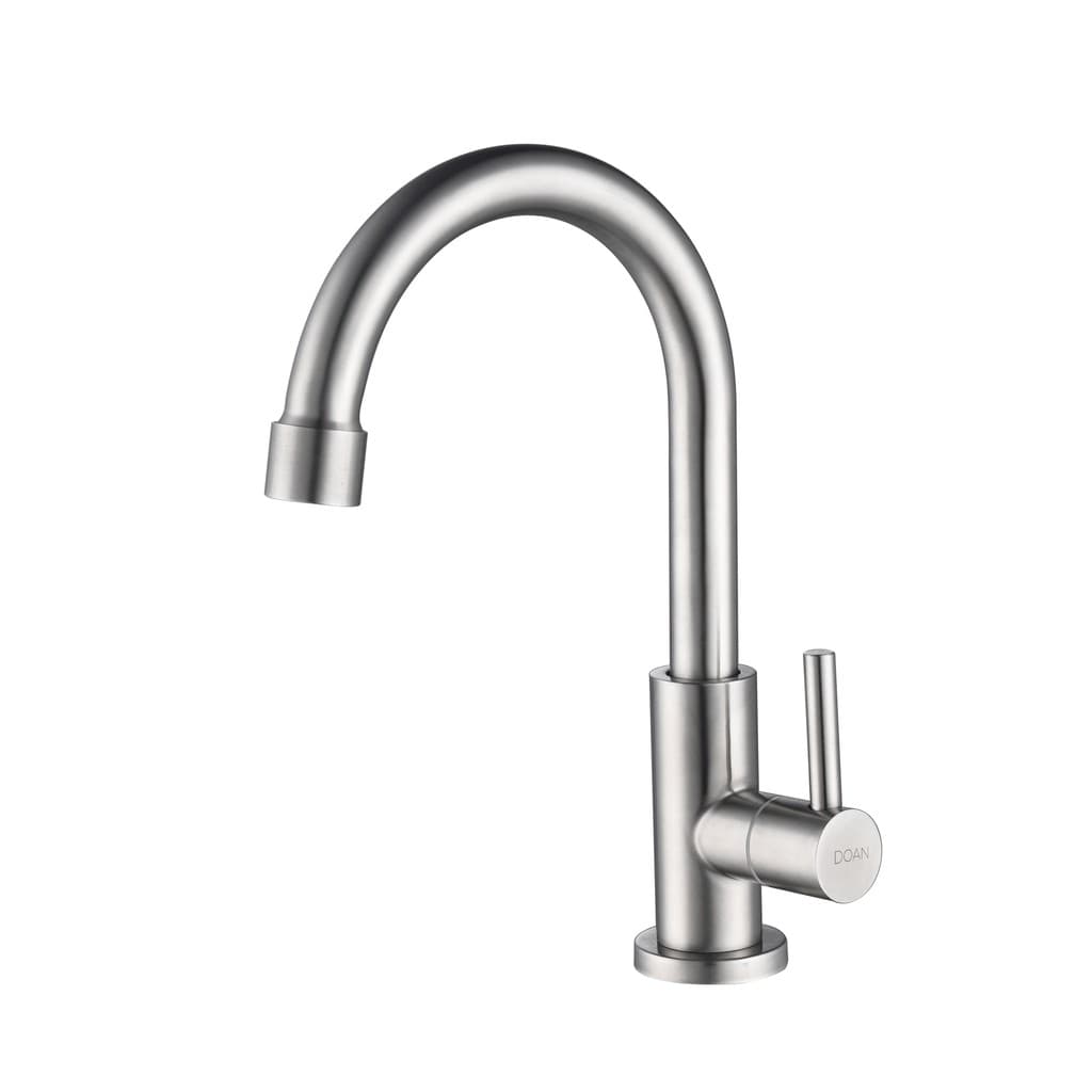 Torneira Banheiro Inox Giratória Mesa Curta NOX04 Doan