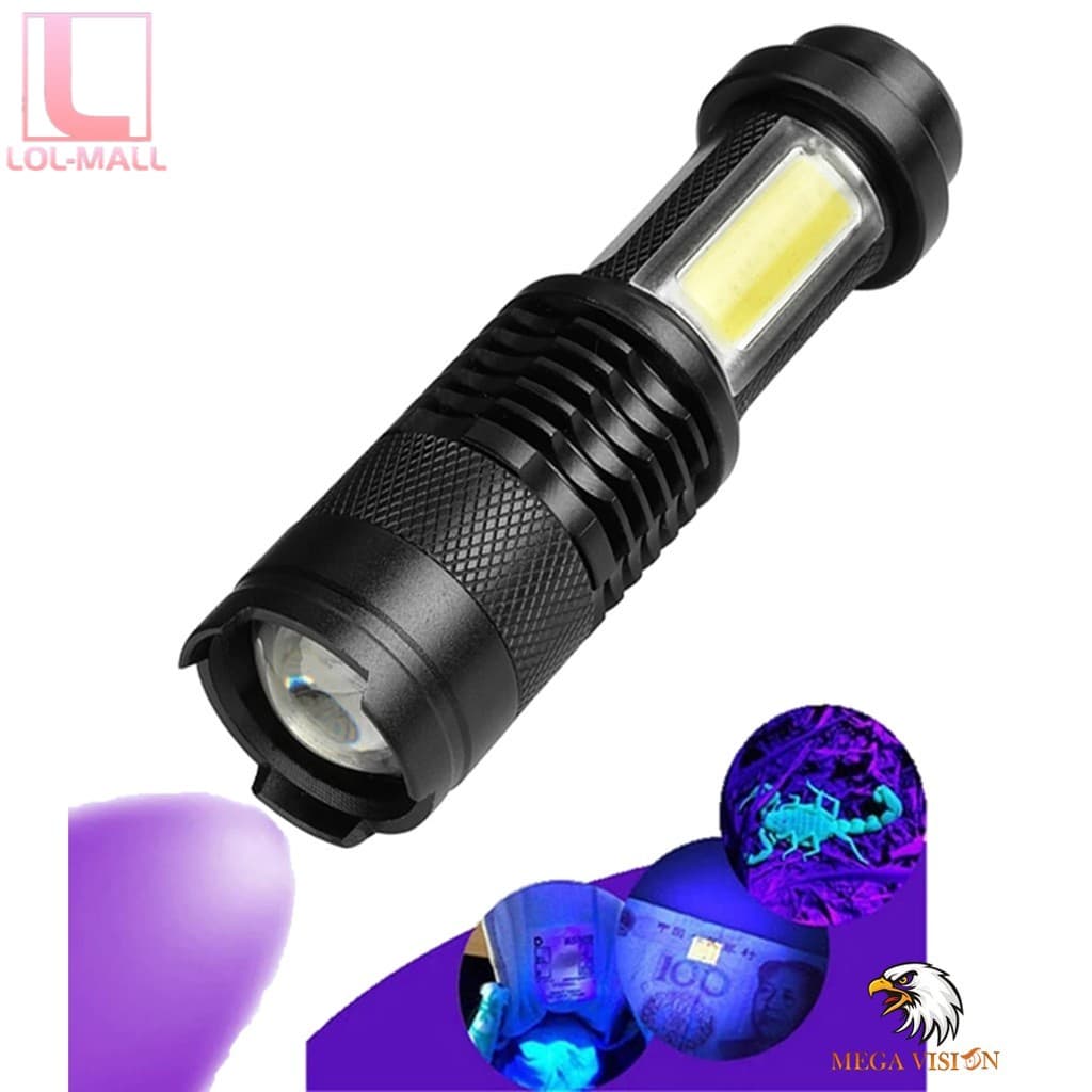 Lanterna Ultravioleta Usb Led Potente Luz Negra Uv Escorpião