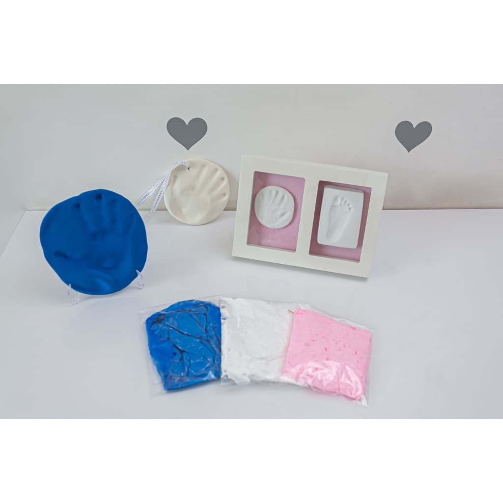 Kit 2 Massas para Registrar a Pegada Do Bebê Mãozinha e Pezinho - Kit Completo Com Suporte