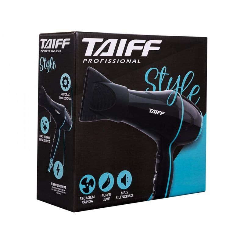 Secador De Cabelo Taiff Style Preto 2000w Com 3 Níveis 220v