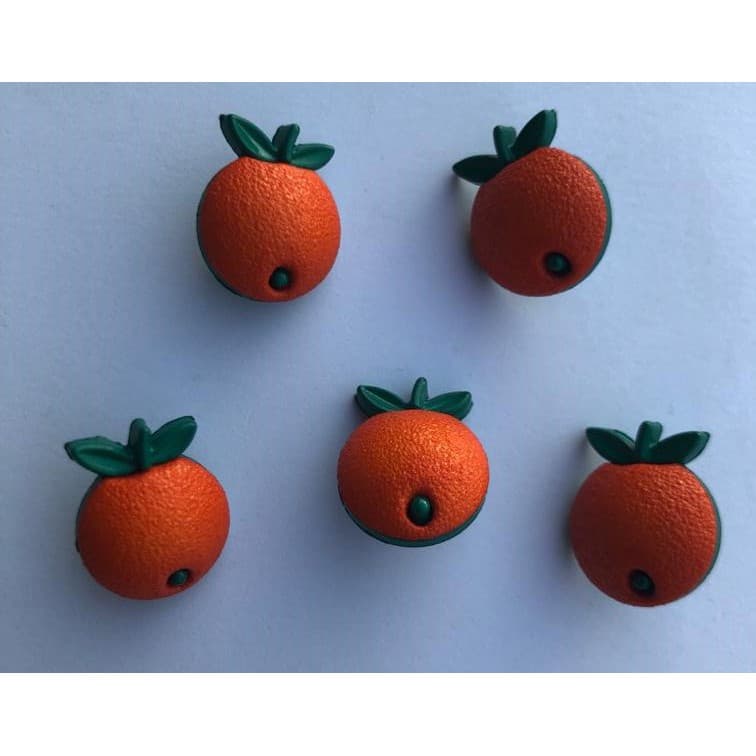 Botão Infantil Fruta Laranja -10 Unidades