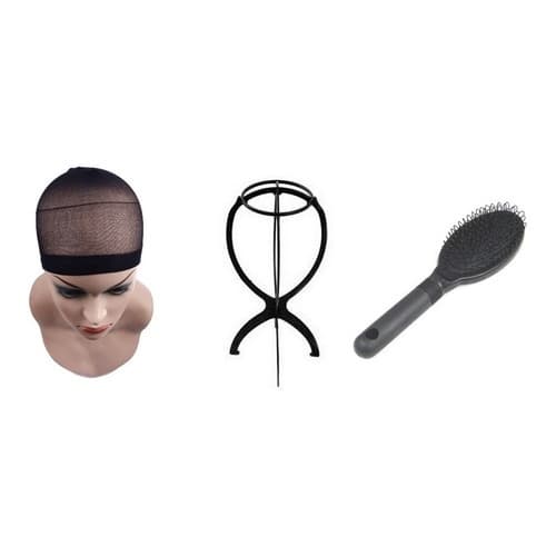 Kit2 / Escova + Wig Cap + Suporte Para Peruca Lace Front Wig