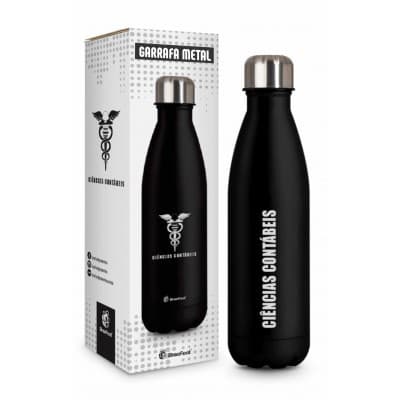 Garrafa Térmica 500 ml Emborrachada Cantil Curso Ciências Contábeis Presente Criativo Contador Contabilidade - BrasFoot