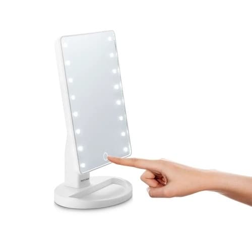Espelho de Mesa Articulado 360o Portatil Mini Camarim com 16 Leds