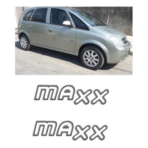 Par De Adesivo Emblema Maxx Resinado Meriva Grafite