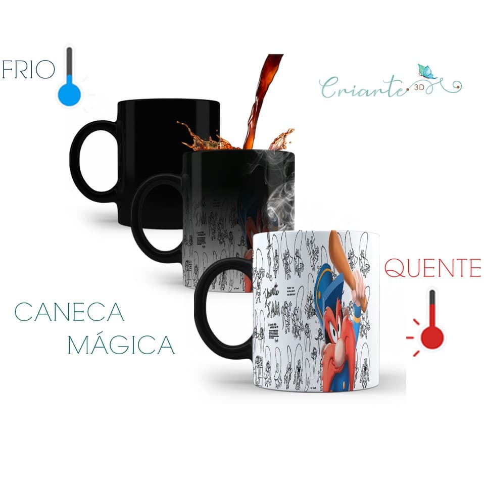 Caneca Porcelana Mágica Looney Tunes #01