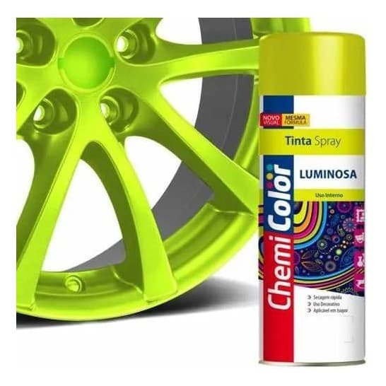 Tinta Spray Luminosa Amarelo Fluorescente 380ml Multi-uso