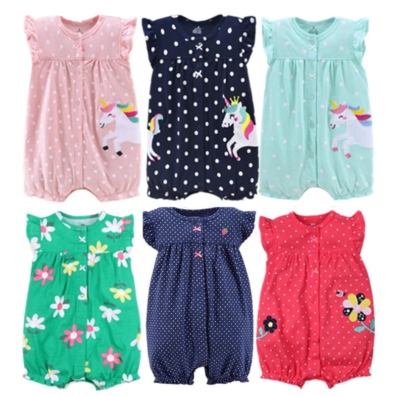Random Newborn Baby Romper Recém-Nascido De Manga Curta Meninas Meninos Roupas De Verão Roupa De Algodão Para Bebês 0-24M