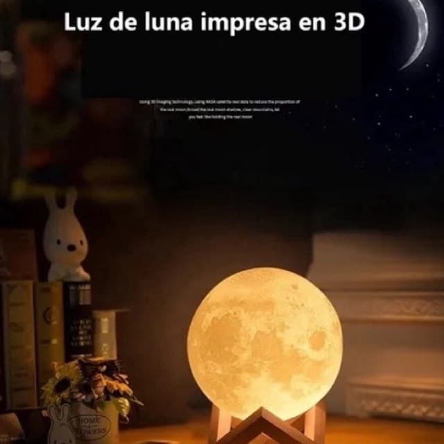 3d Moon Lamp Replica Lunar Recarregável Brilho Toque