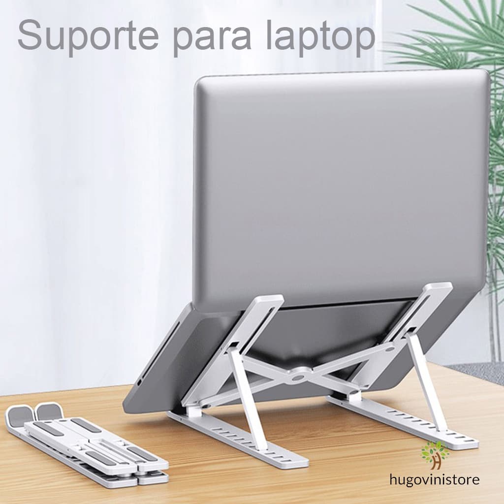 Suporte Para Notebook Alumínio Ajustável Dobrável Flexible Conforto Lindos-Estoque Brasi