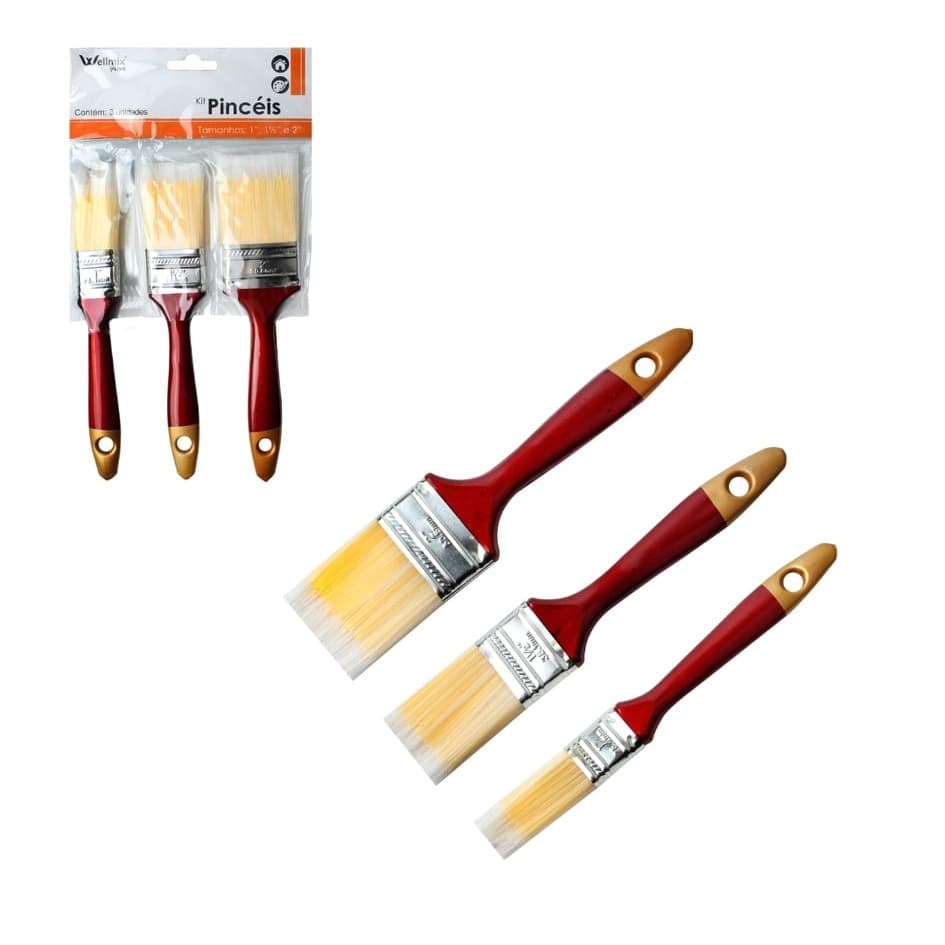 Kit Pincéis Para Artesanato Pincel Trincha Para Pinturas,  Trabalhos Artesanais, Pintura Profissional E Artesanal