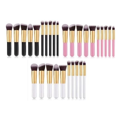 KIT 10 Pincel Profissional Kabuki esfumar contorno maquiagem