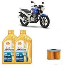 Óleo Motor Shell Advance Mineral 20W50 4T (2) Litros + (01) Fitro de Óleo CBX 250 / CB 300 / XR 250