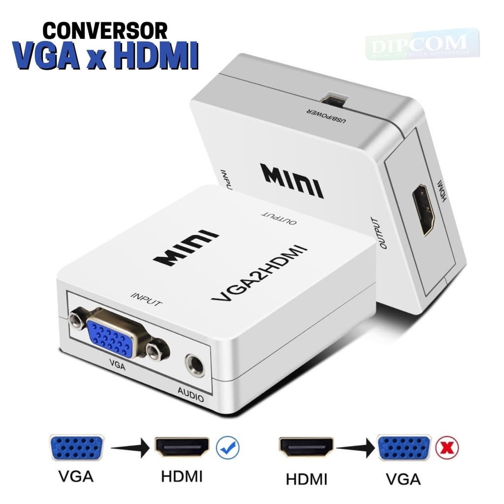 Conversor VGA x HDMI - FULL HD 1080P (VGA2HDMI) - ÁUDIO E VÍDEO