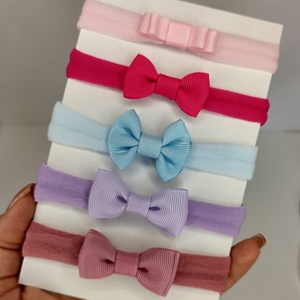 Kit meus primeiros lacinhos/ Faixinha para bebê/ Laço de Cabelo Infantil