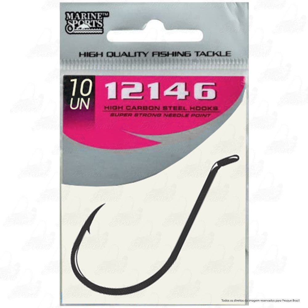 Anzol 12146 Preto Marine Sports 7/0 Cartela com 10 Unidades