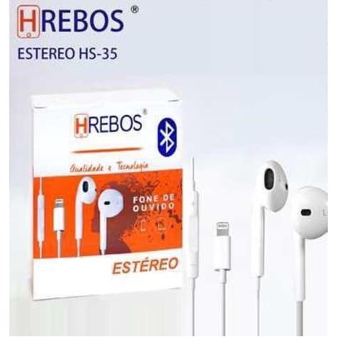 Fone De Ouvido iphone Hrebos Hs-35 Stereo Sport Com Mic. Lightining