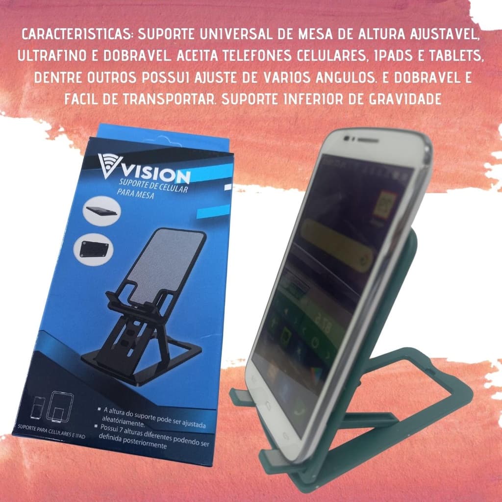 Suporte Universal De Celular Mesa Escritorio Portatil Lives