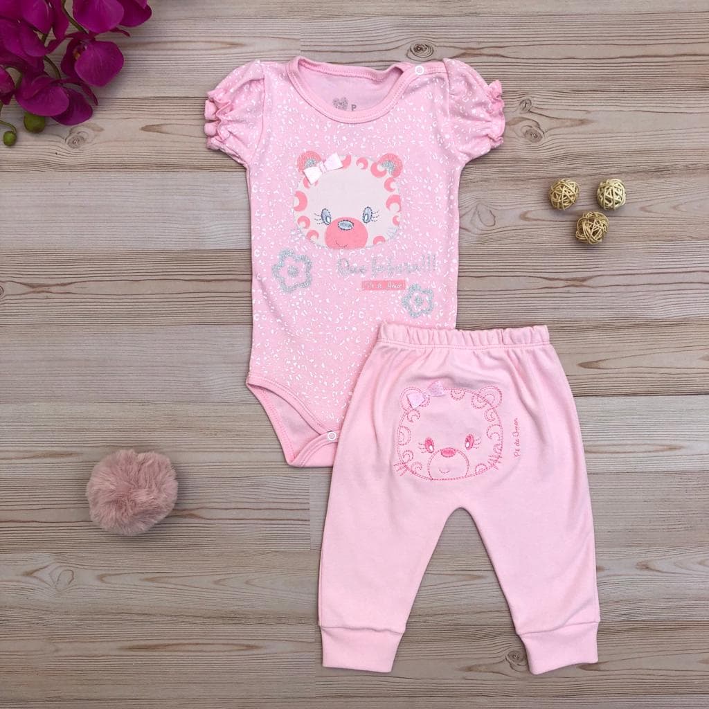 Conjunto Feminino Gatinha fofinha com laço