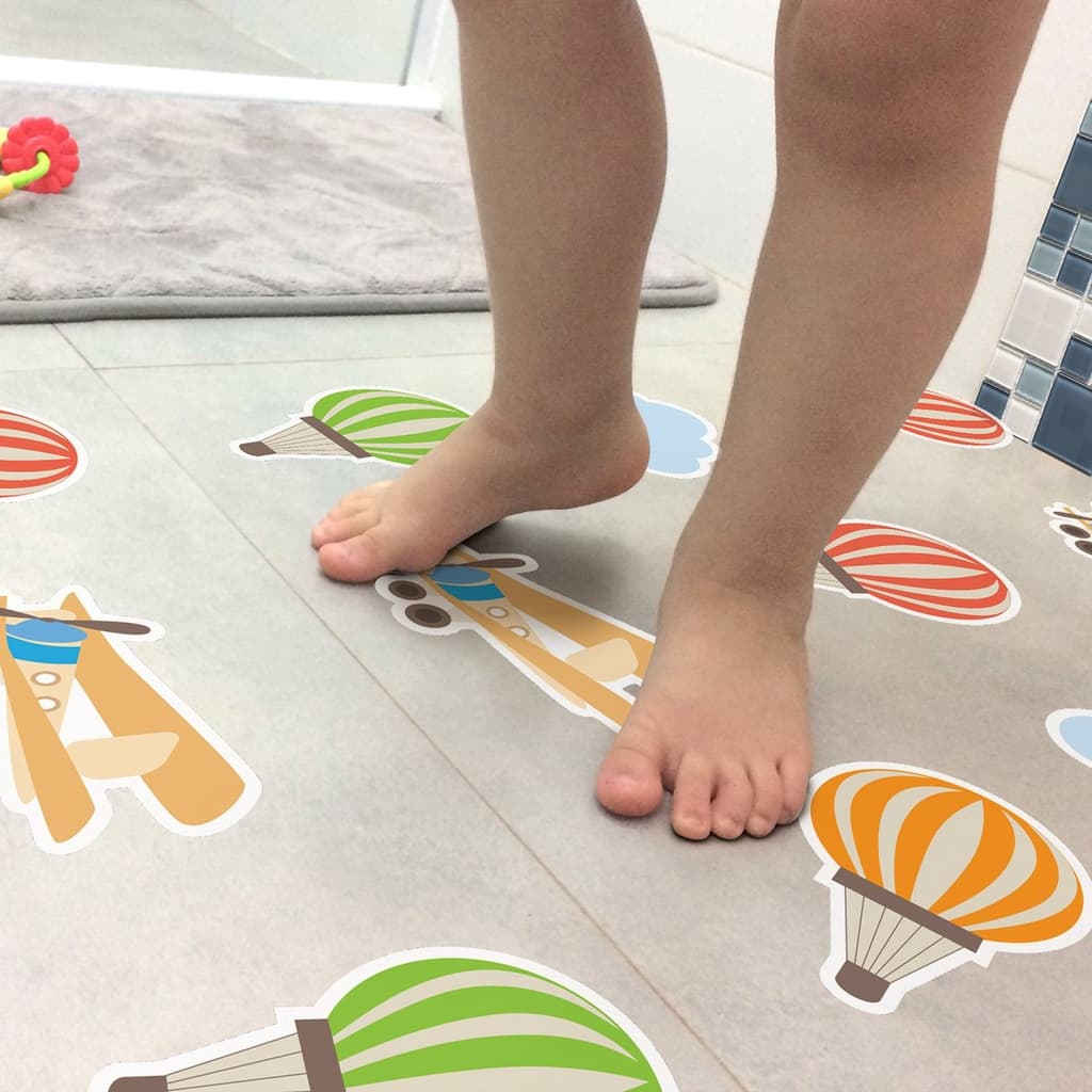 Adesivo Piso de Banheiro Antiderrapante Baloes Infantil 14un
