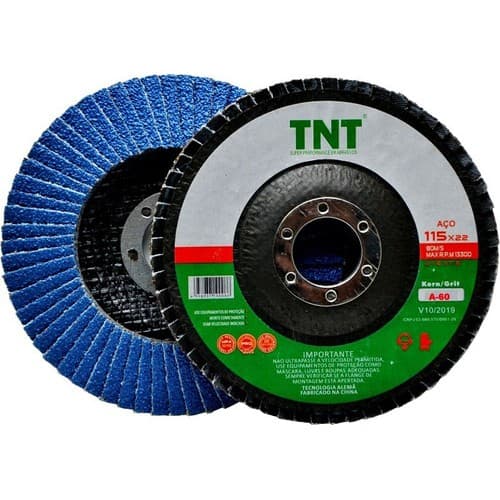 Disco De Lixa Flap Tnt Green 4.1/2 Grão 60  Kit C/40 Pçs Primeira TNT Metal