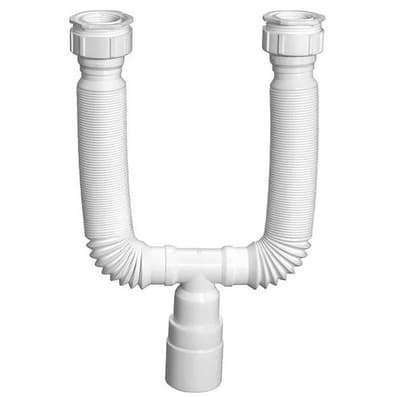 Sifao Duplo Universal Branco Anel De Vedação Cuba Dupla