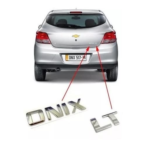 Kit Emblemas Onix Lt Cromado Chevrolet