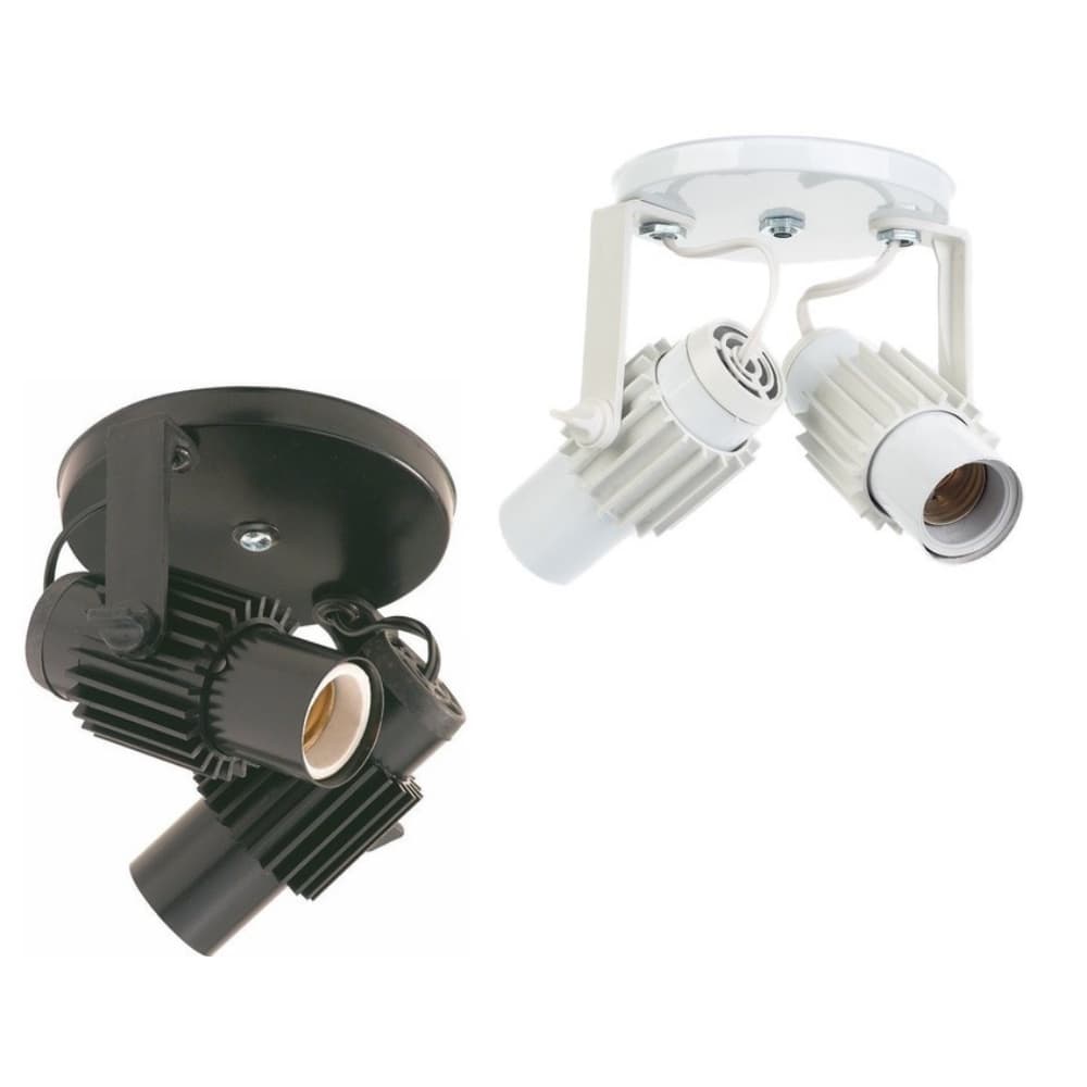 Spot luminaria Duplo teto ou Parede aletado Articulado Branco ou Preto 127/220Vlts