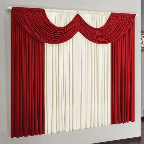 Cortina Riviera 2,00m X 1,70m Para Varão Simples -verm/palha